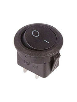Выключатель клавишный 250В 6А (2с) ON-OFF круглый черн. (RWB-212; SC-214; MRS-102-8) Rexant 36-2550