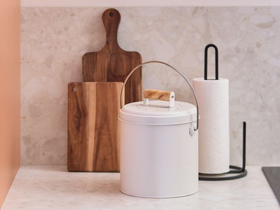 Контейнер для пищевых отходов с фильтром irmel, 3,5 л, молочный