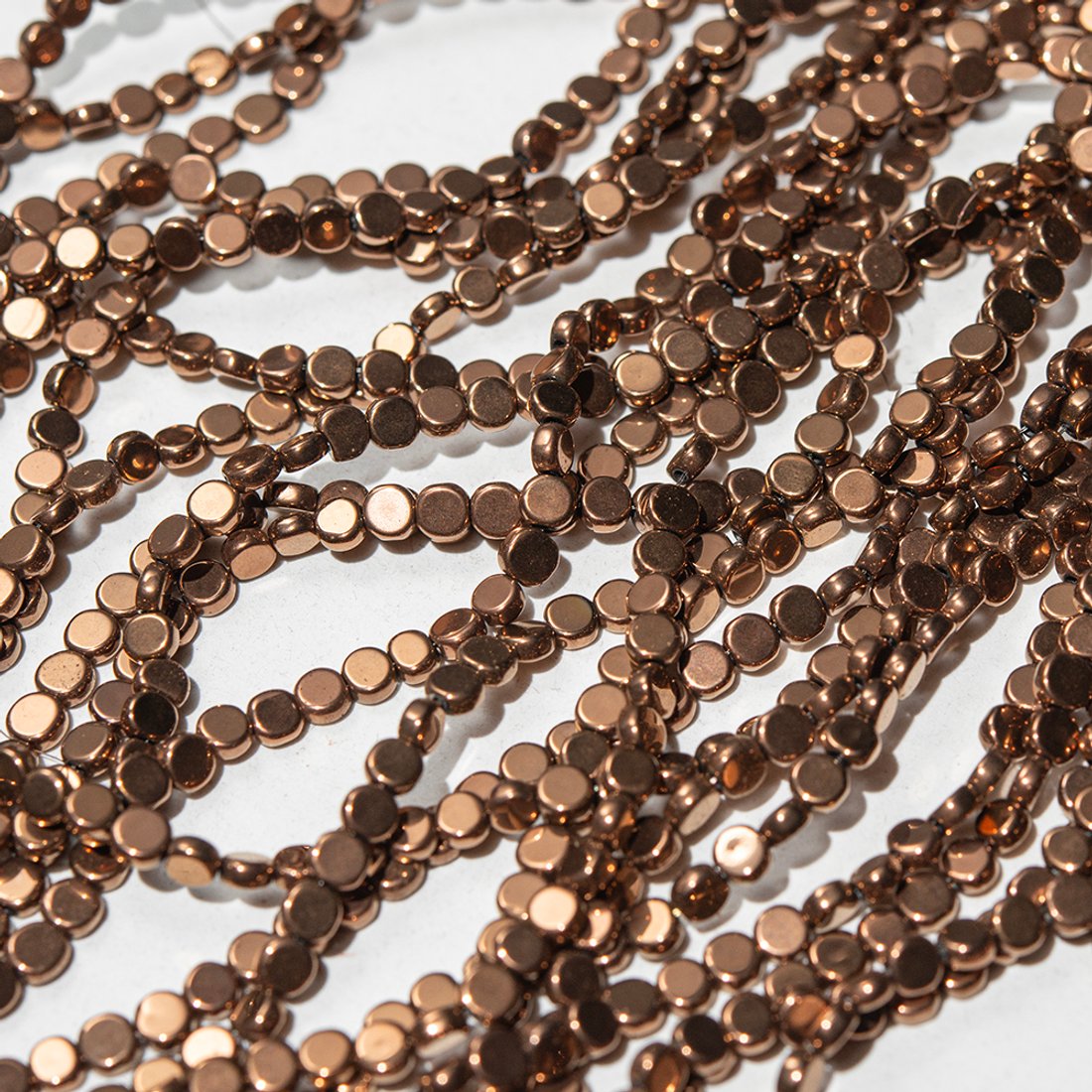 Гематин (гематит), монетка 4*2мм, оттенок "Бронза"