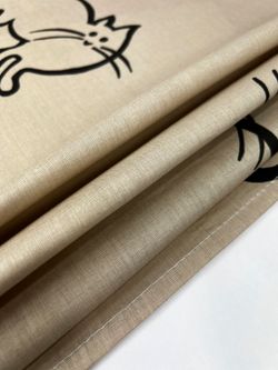 Простынь на резинке "КОТИКИ (беж)" 140х200 см  Сказка сатин