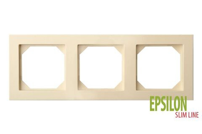 Рамка Трехместная Бежевая SLIM (Универсальный Монтаж) LIREGUS EPSILON