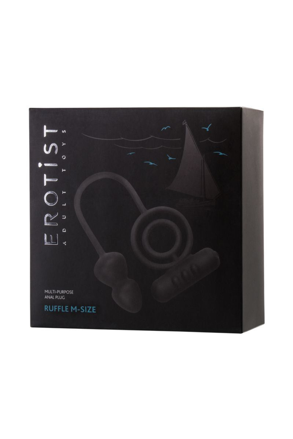 Чёрное эрекционное кольцо с вибростимулятором и анальным хвостом