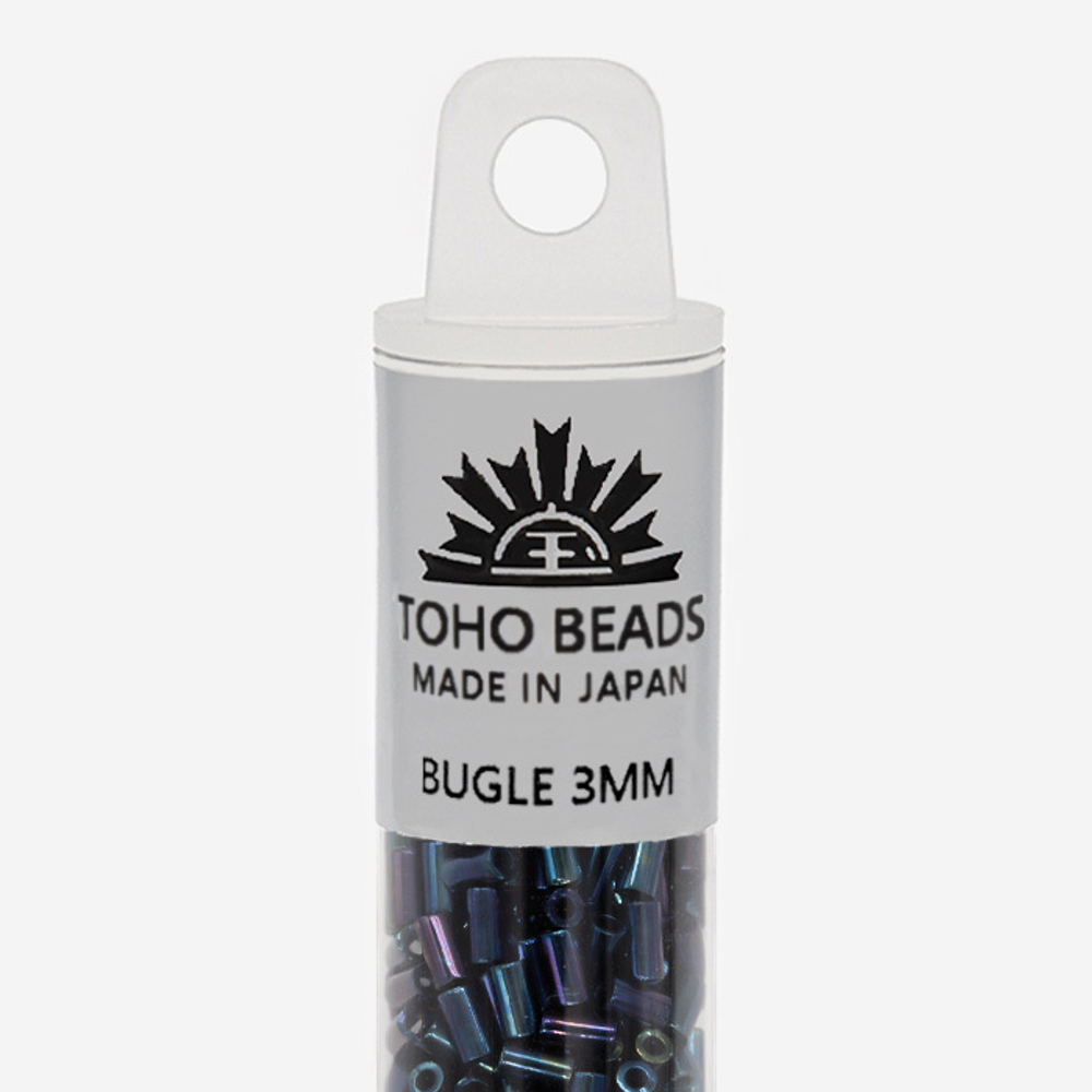 Японский бисер TOHO Bugle (стеклярус) 3mm (№82), металлизированный, непрозрачный глянцевый