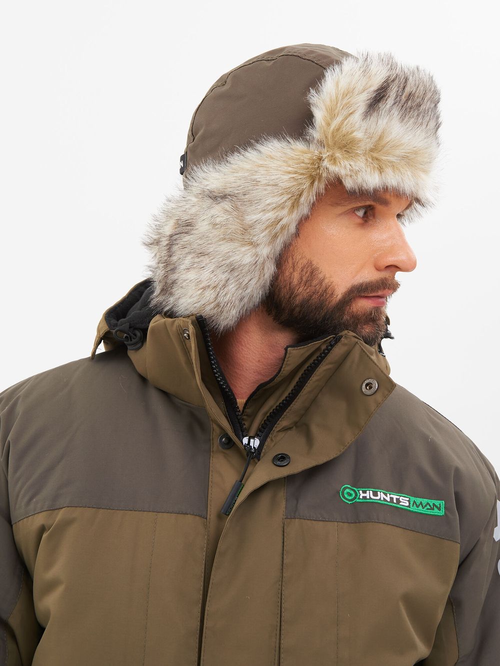 Шапка ушанка зимняя Yukon Ice ткань Breathable цвет Хаки