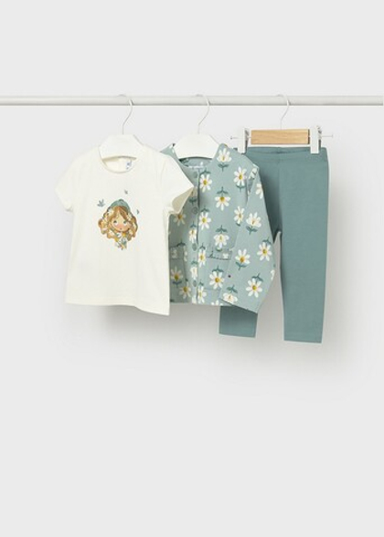 кардиган с футболкой и леггинсами