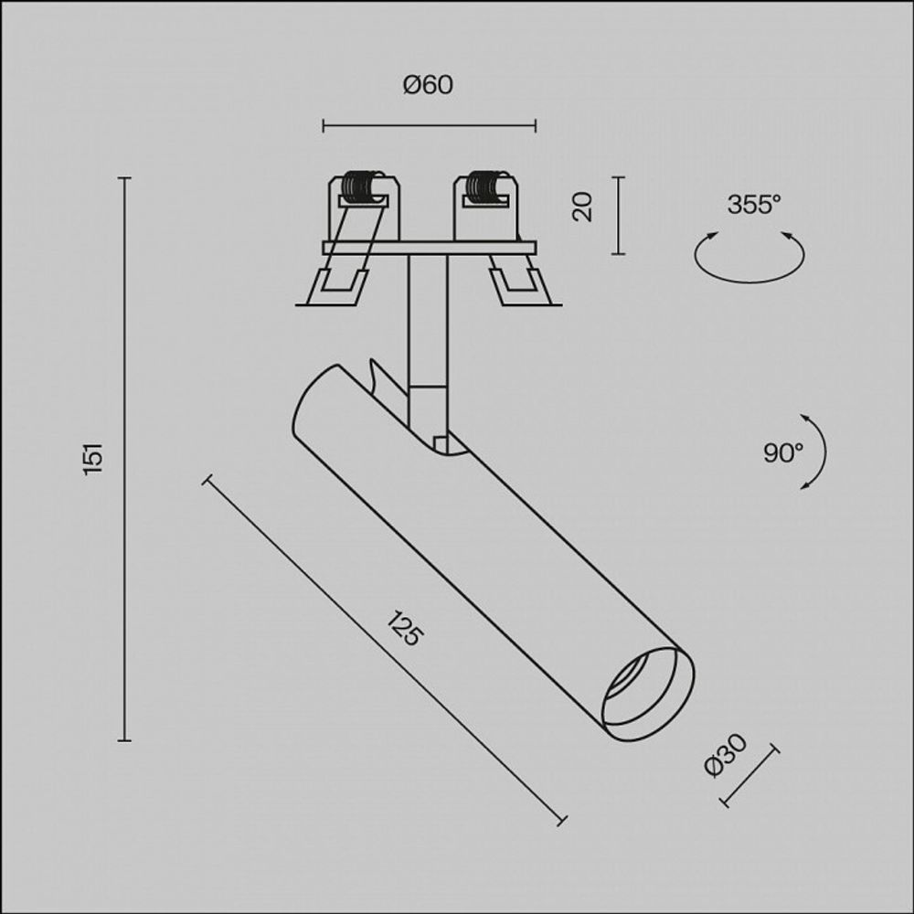 Встраиваемый светильник Maytoni Focus T C141RS-L125-6W3K-B