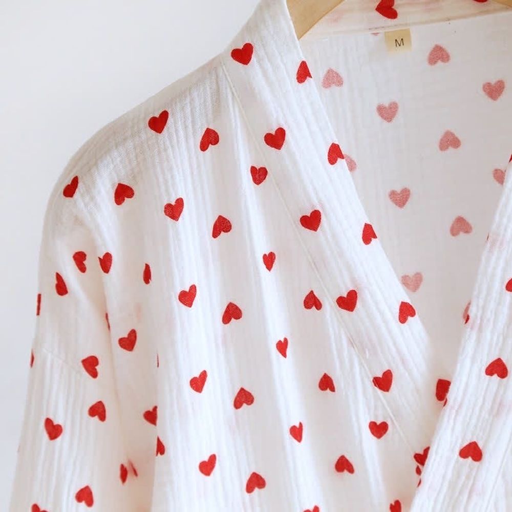 ДО МУСЛИН Халат СЕРДЕЧКИ