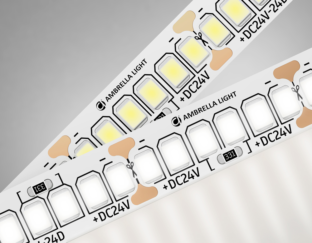 GS3402 2835 240Led/ 20W m/ 24V IP20 4500K/ 5000*10*1.2mm (2 конт.)