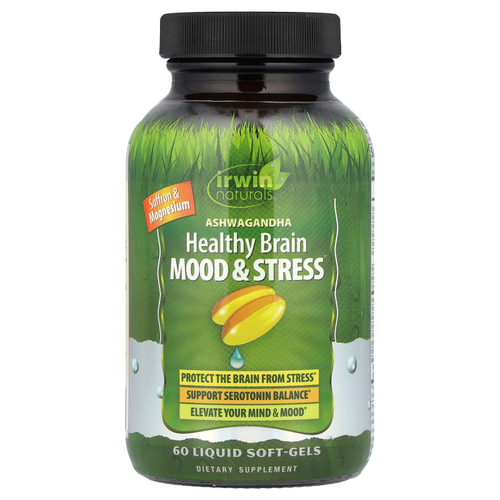 Irwin Naturals, Ashwagandha Healthy Brain Mood & Stress, 60 мягких таблеток