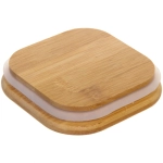 Банка для продуктов стеклянная 700мл «Хай-Тек» с бамбуковой крышкой, квадратная 10*12см