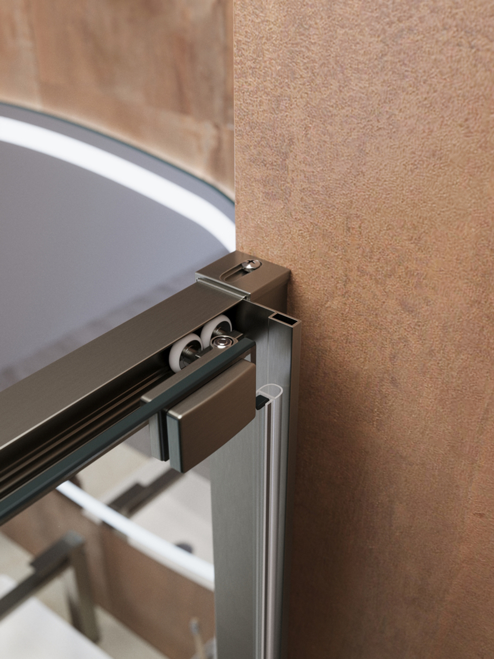 Душевой уголок Cezares LUX-AH-FS-1-70/100-C-GM, 70х100х195, профиль оружейная сталь, стекло прозрачное