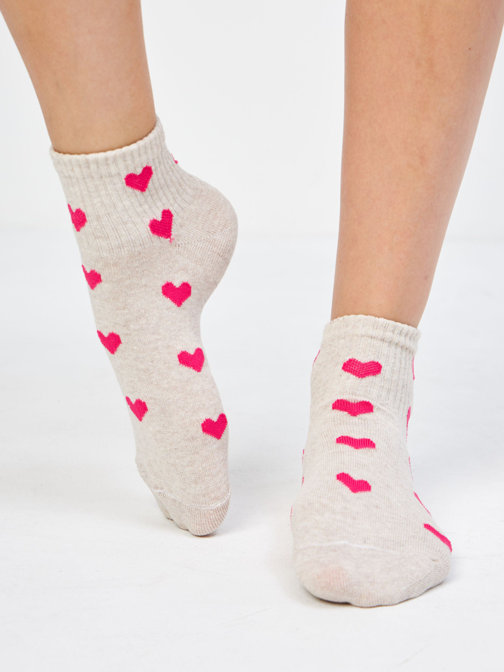 Носки с принтом сердечками гольфы