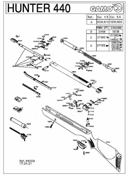 Пневматическая винтовка Gamo Hunter 440 (переломка, дерево)