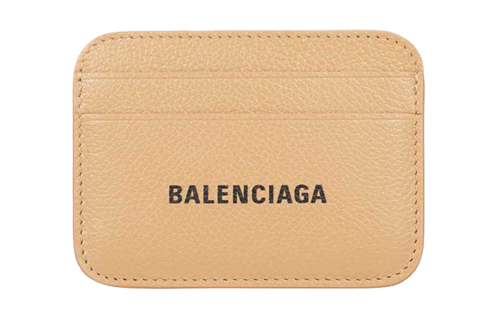 Balenciaga Cow Leather Card Holder Regular Unisex Nude