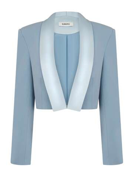 Жакет короткий с лацками из атласа