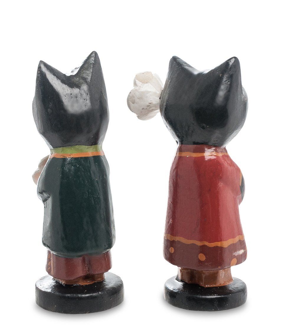 Decor and Gift 28-031 Статуэтка mini КОТ и КОШКА с цветком, набор 2 шт