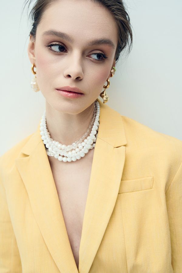 Колье из жемчуга полубарокко 9-10 мм