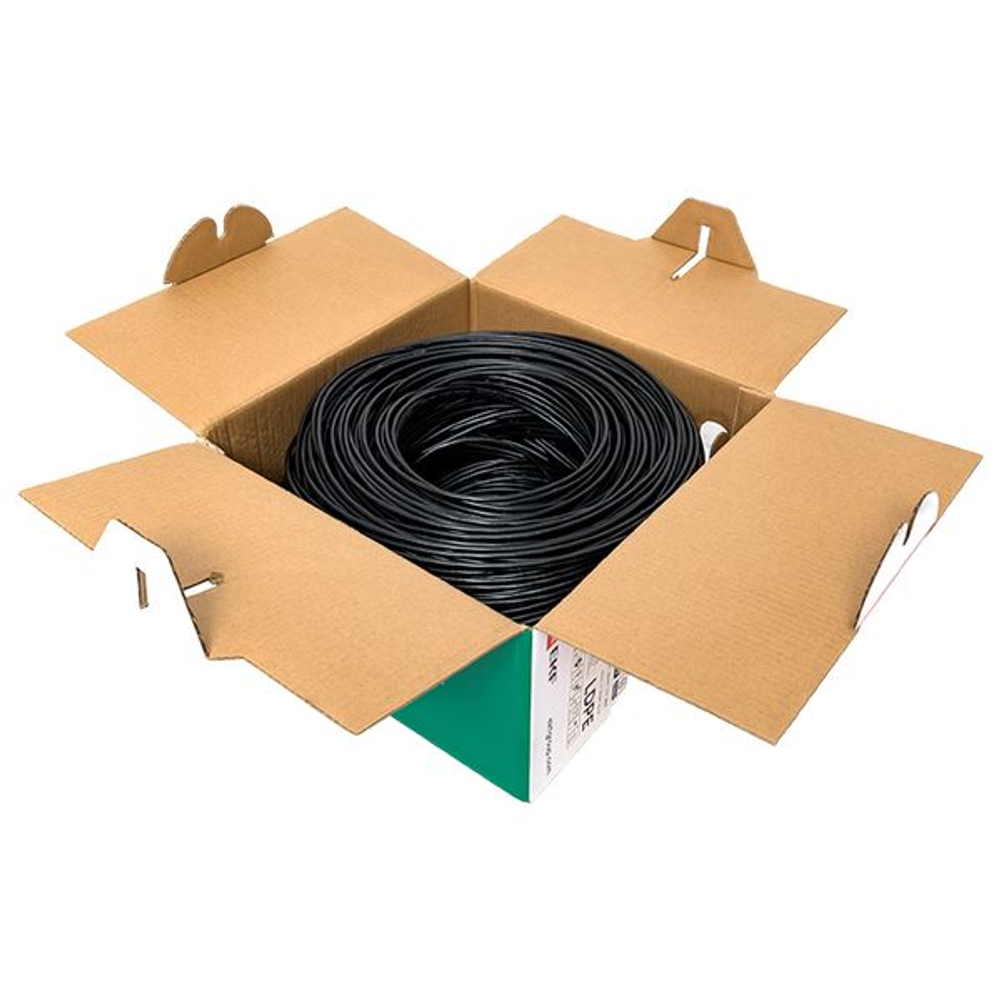 Кабель витая пара TERACOM Cat.5E U/UTP 4 пары solid внешний оболочка LDPE цвет черный (упак. 305м) (305.00 шт.)
