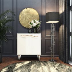 Комод Арт Колор Классик Голд с 2 полками Кремовый белый