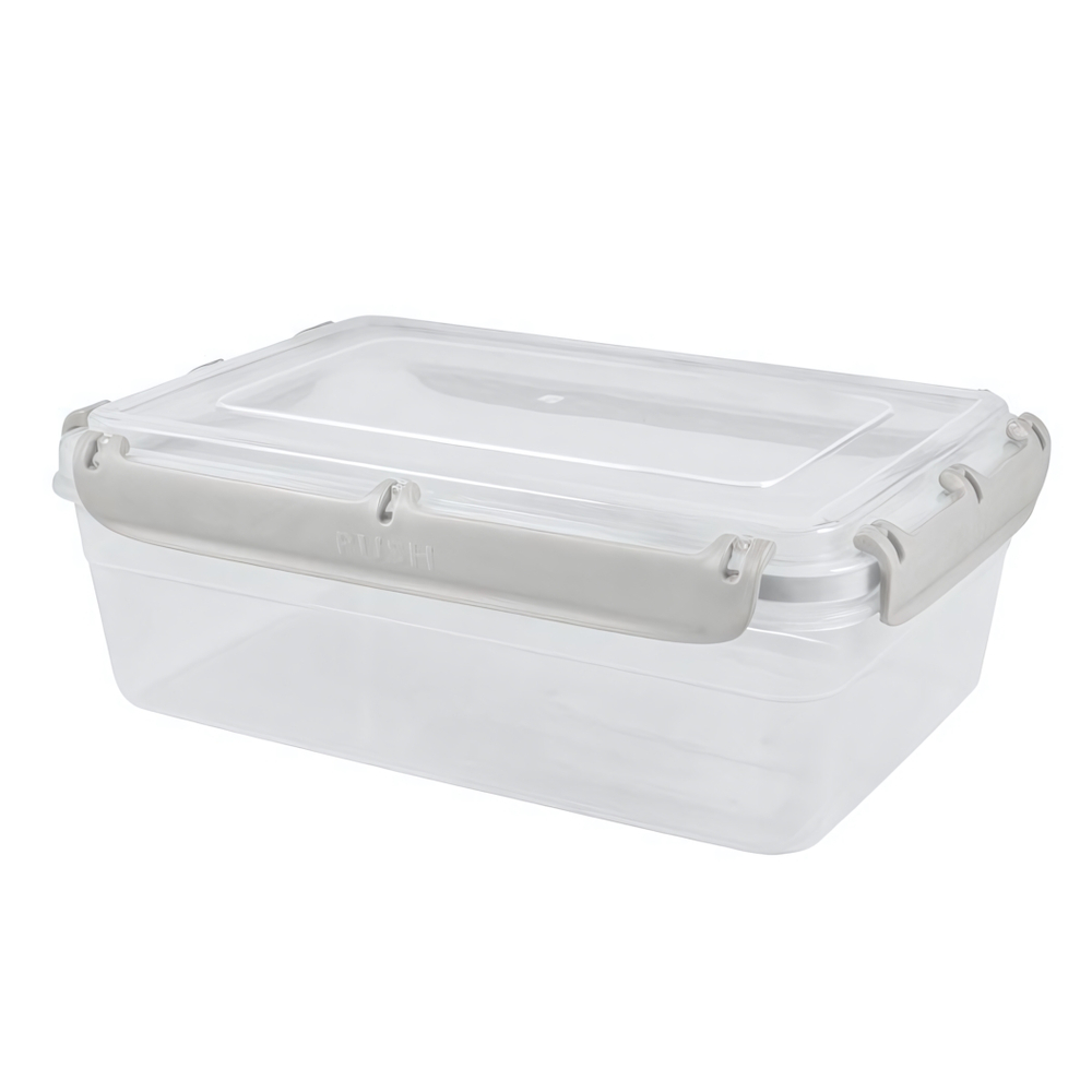 Контейнер герметичный для продуктов Plast Team BERGEN с защелками 2,6л пепельный жемчуг