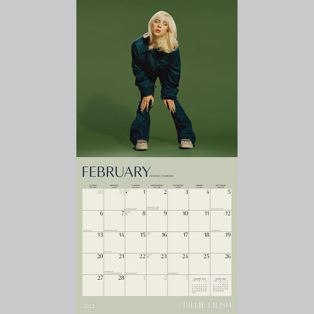 Billie Eilish Calendar 2022