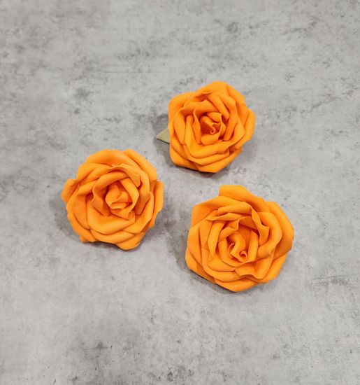 Цветы из латекса (фоамарина) бело-красный 4.5 см, набор 5 штук