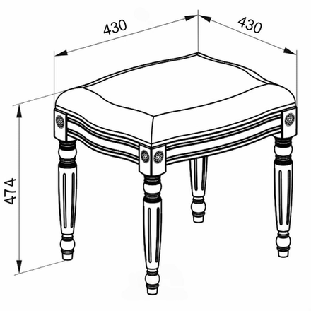 ФЛОРИАНА Банкетка одноместная квадратная (цвет БЕЖ)