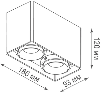 Накладной светильник под сменную лампу DL18611/02WW-SQ Shiny black