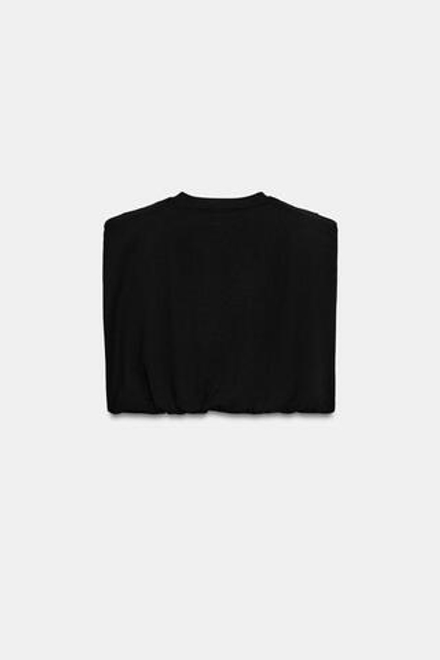 ZARA ТОП-БАЛЛОН С ПОДПЛЕЧНИКАМИ, ЧЕРНЫЙ