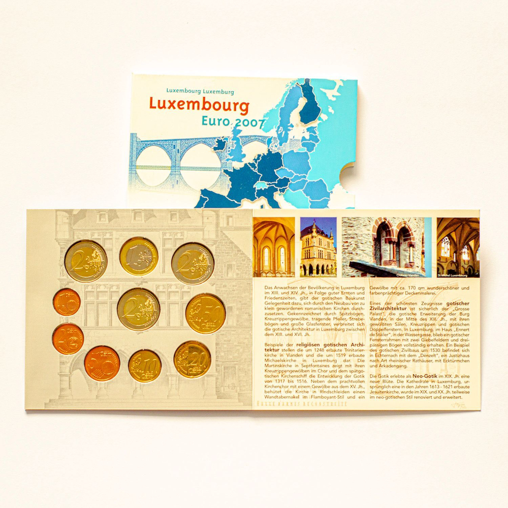 Luxembourg 2007 Year Set + 2 Euro "50th Anniversary of the Treaty of Rome" & 2 Euro "Grand Ducal Palace in Luxembourg City"