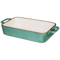 БЛЮДО ДЛЯ ЗАПЕКАНИЯ С КРЫШКОЙ BRONCO "NATURE" 35*17*7,5 СМ 1500 МЛ МЯТНОЕ (КОР=6ШТ)