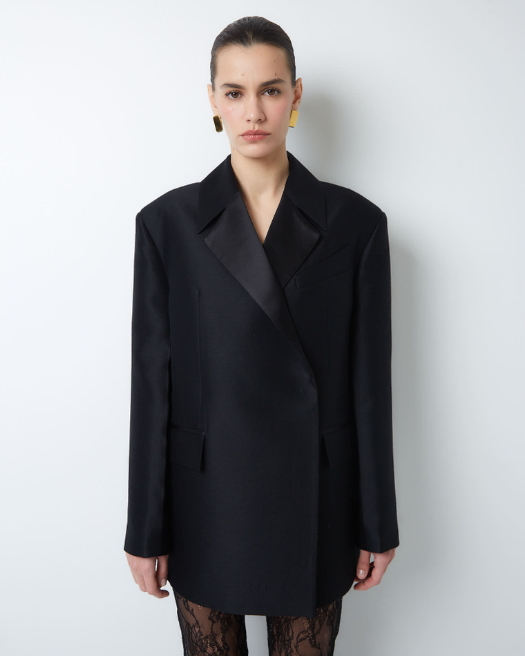 Жакет из шелка и шерсти Диор черный