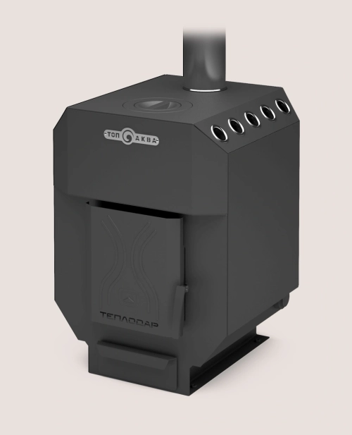 Отопительная печь ТОП-Аква 150 с водяным контуром и стальной дверцей
