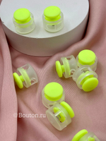Фиксаторы шнура для одежды пластиковые неоново-желтые