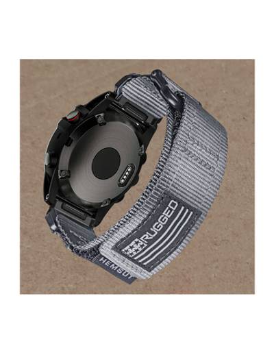 Нейлоновый ремешок Hemsut Rugged 26 мм для Garmin Fenix 7x 6x 5x, Tactix 7 Delta, Enduro 2, Instinct 2X (Серый)