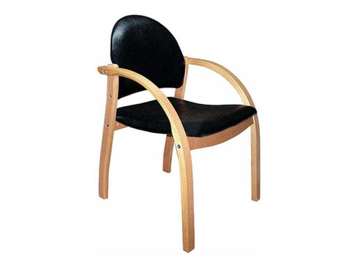 Кресло Джуно светлый орех/ к/з черный