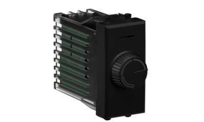 Диммер поворотный модульный, "Avanti", "Черный матовый", 1 модуль