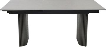 Стол RAGNAR 180 цвет 1699 Серая кожа, керамика / Темно-серый каркас