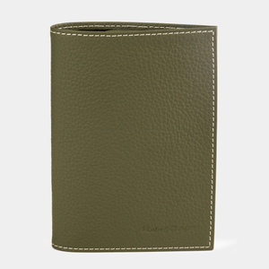 Обложка кожаная для паспорта и автодокументов Moscou Easy зеленого цвета