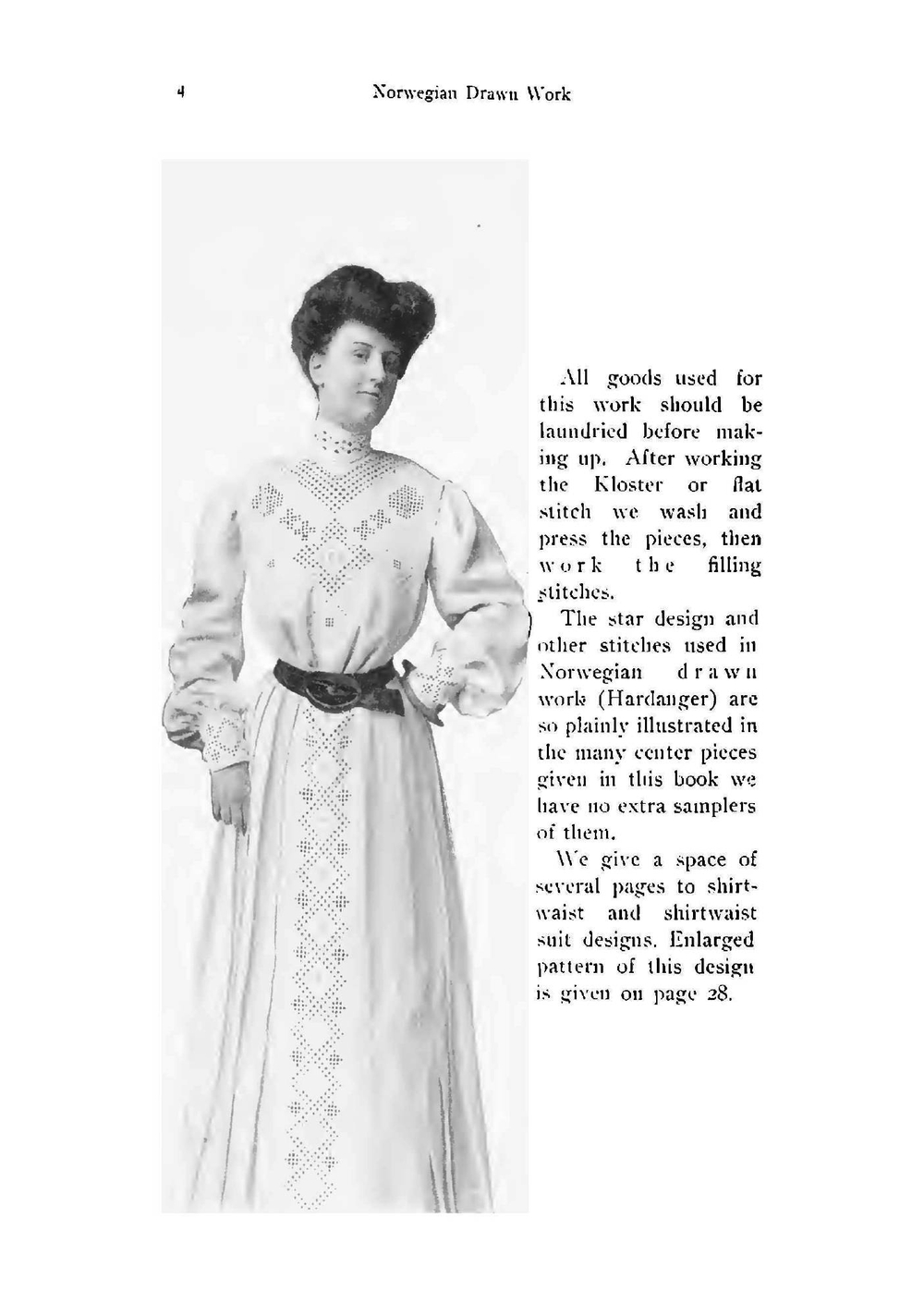 Norwegian drawn work. (Hardanger) | Anna M. [from old catalog] Porter