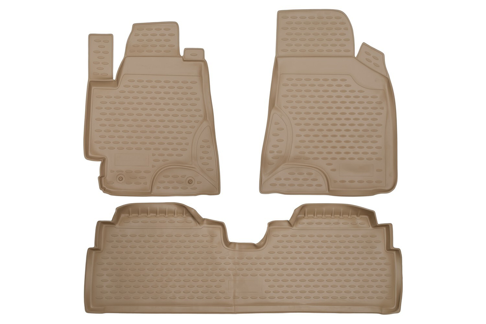 Коврики Standard, в салон TOYOTA Highlander (I, ХU20), 2001-2007, 3 шт. бежевый (полиуретан, чёрные) Element.NLC.48.44.212