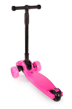 Самокат 3-х колесный, свет, звук, 02С (розовый)
