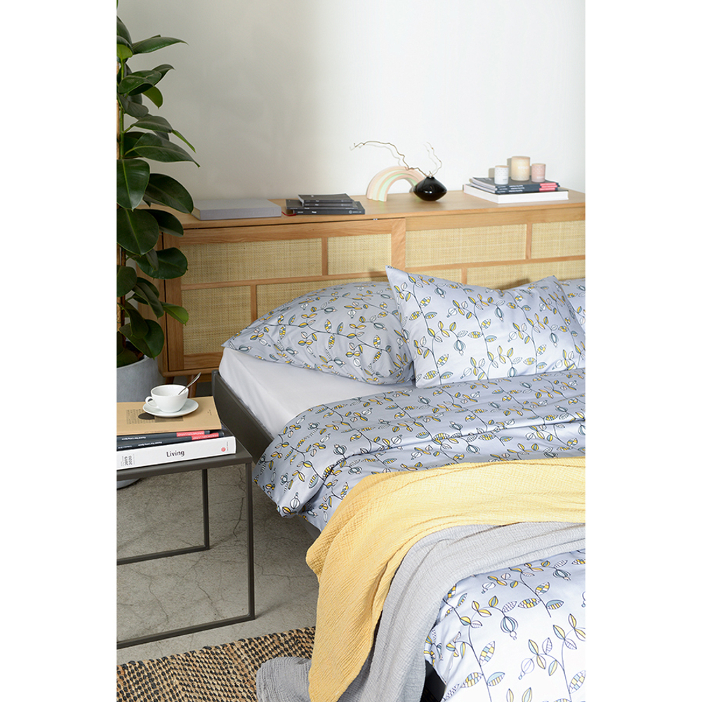 Постельное белье 1.5 спальное Tkano Russian North Ягоды тайги серое