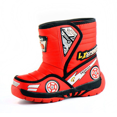 Ботинки-сноубутсы детские с принтом "Тачки"