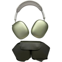 Наушники Pods Max с кожаным чехлом зеленый\белый