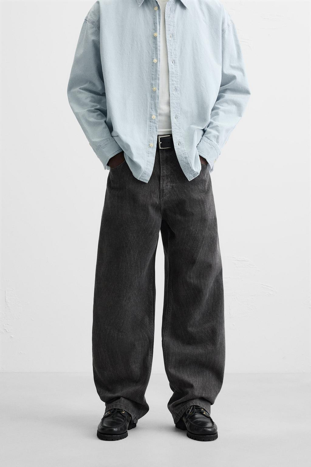 Джинсы baggy fit с волнами