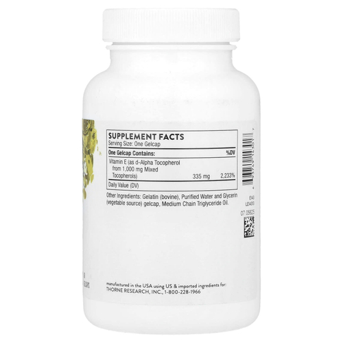 Thorne, Ultimate-E®, 60 желатиновых капсул (335 мг в 1 капсуле)