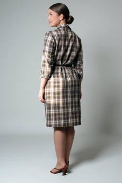 Платье женское 1655А, клетка беж #406Кбе051655А