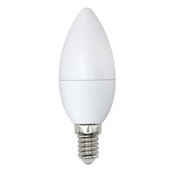 LED-C37-9W-WW-E14-FR-NR Лампа светодиодная. Форма свеча. матовая. Серия Norma. Теплый белый свет 3000K. Картон. ТМ Volpe