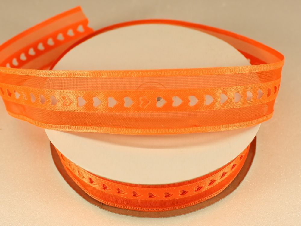 Лента декоративная, ширина 25 мм(313004), цвет: №8 оранжевый (бобина 20+-0,3 ярдов)